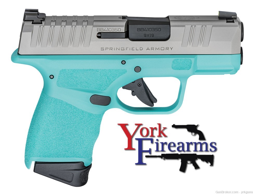Springfield Hellcat 9mm Robins Egg Blue Stainless Handgun NEW HC9319REBS-img-3