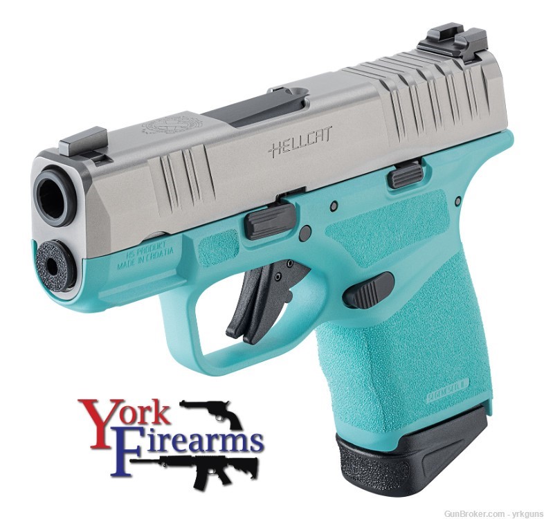 Springfield Hellcat 9mm Robins Egg Blue Stainless Handgun NEW HC9319REBS-img-2