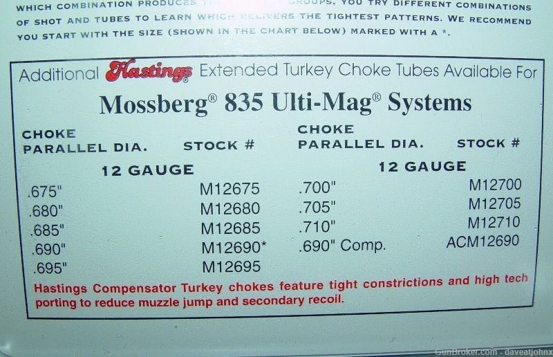 New Hastings Extended Turkey Choke Mossberg 835 Ulti-Mag 10ga. .695-img-3