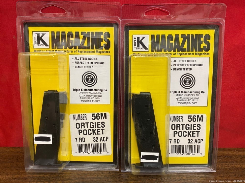 2 Triple K Magazines 56M Ortgies Pocket .32acp 7rd Magazines-img-0