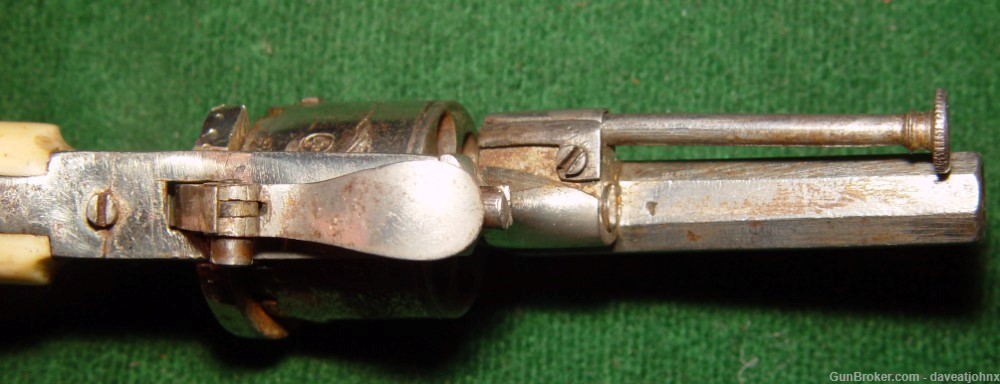 Rare Antique Tiny Engraved 5mm Belgian Pinfire Revolver-img-7