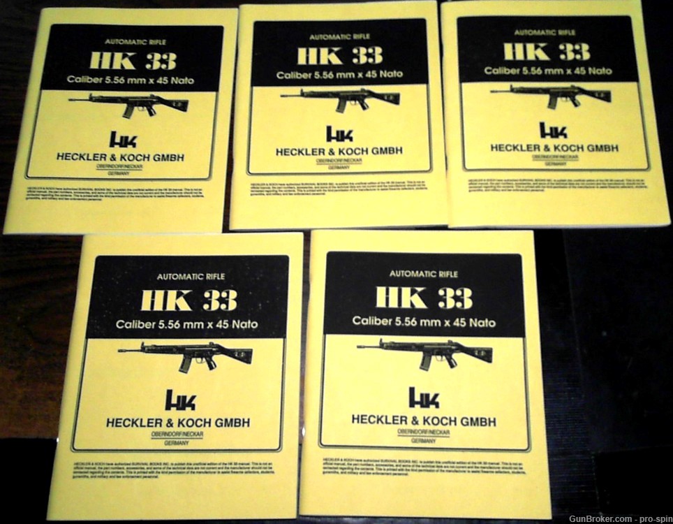 5 Copies Automatic Rifle HK 33 Caliber 5.56 mm x 45 NATO by Heckler & Koch-img-0