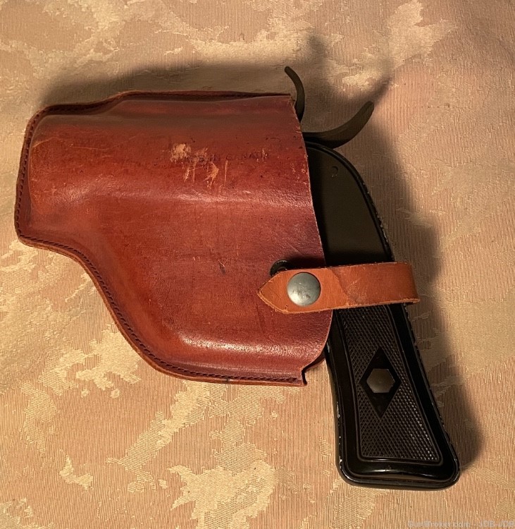 Antique WW II US Signal/Flare Pistol with Rare Leather Holster-img-1