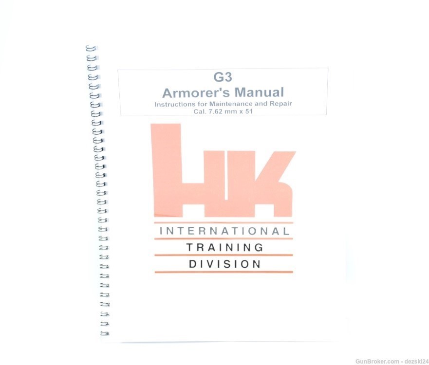 HECKLER & KOCH HK G3 ARMORERS MANUAL/INSTRUCTION BOOKLET LARGE BOOK REPRINT-img-1
