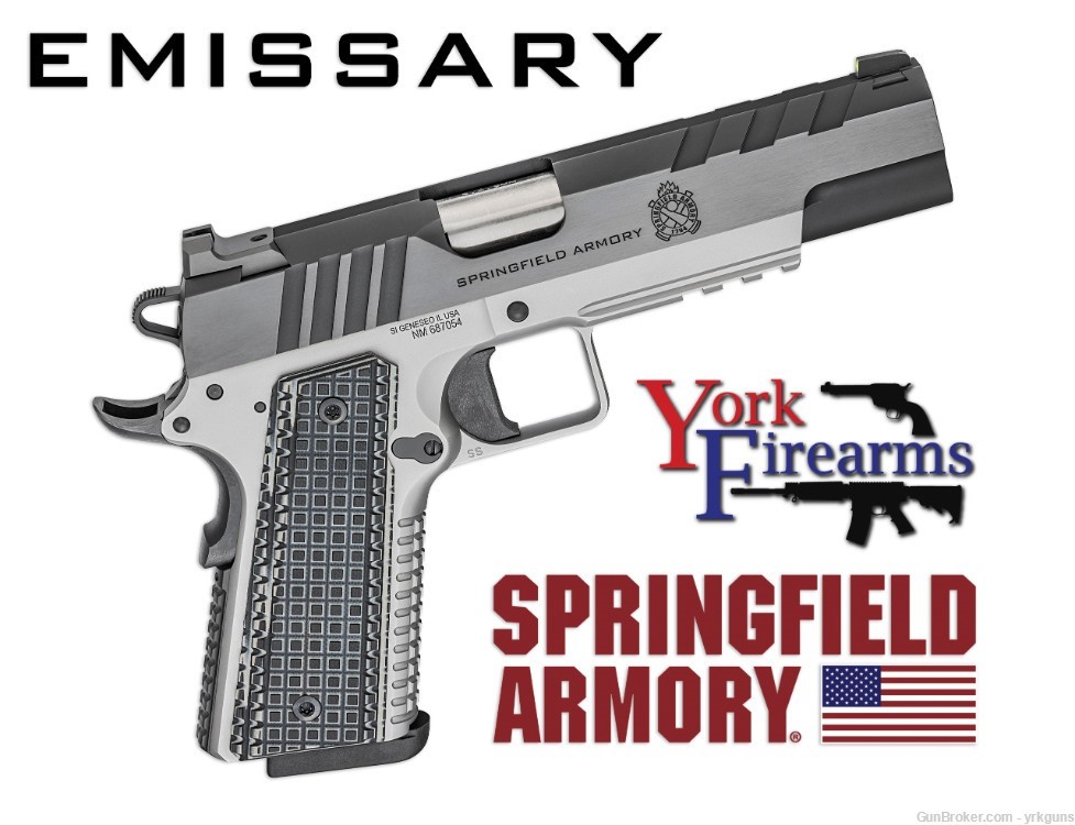 Springfield 1911 Emissary 9mm Blued/Stainless 9RD Handgun NEW PX9219L-img-0