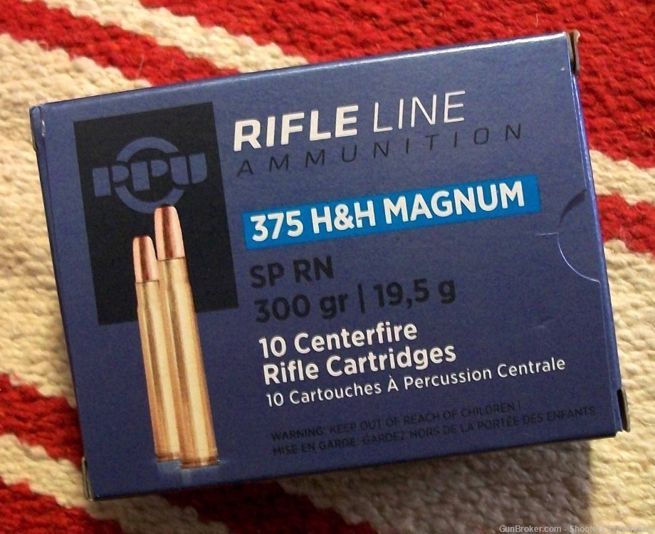 375 H&H Magnum 300gr RNSP PRVI PARTIZAN 10rds-img-0