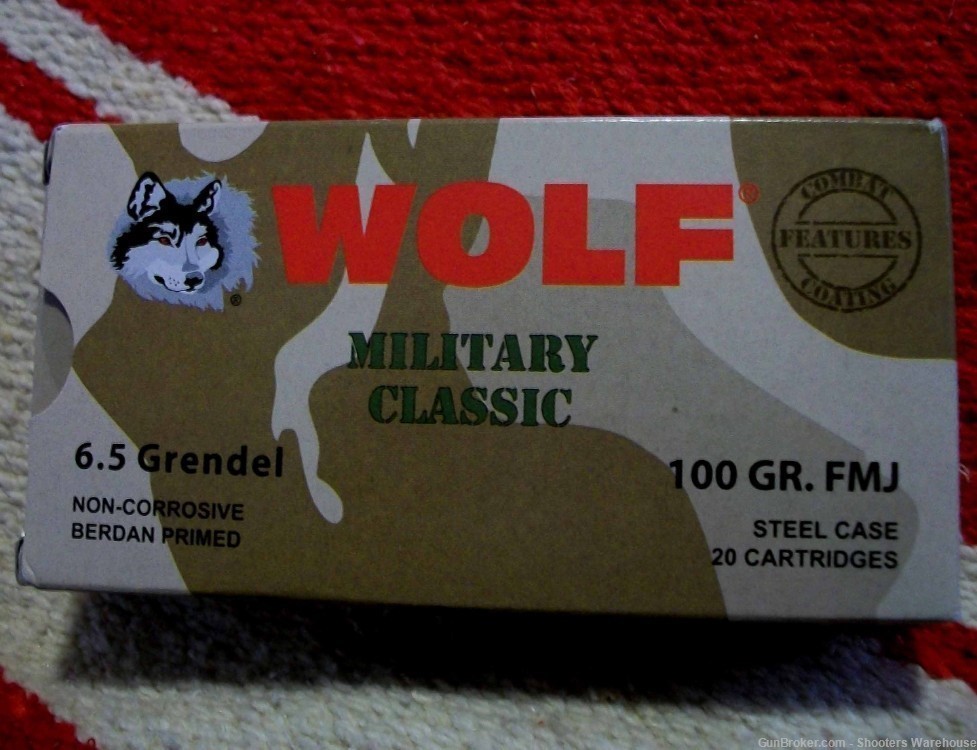 6.5 Grendel 100gr FMJ Wolf 20rds-img-0