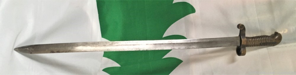 Bayonet, unmarked, Mississippi rifle type, with scabbard Civil War-img-1