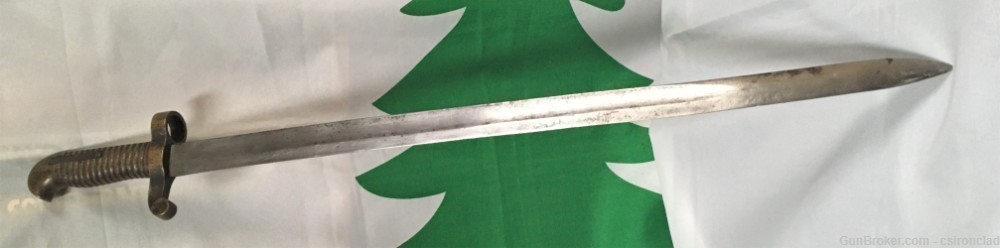 Bayonet, unmarked, Mississippi rifle type, with scabbard Civil War-img-2