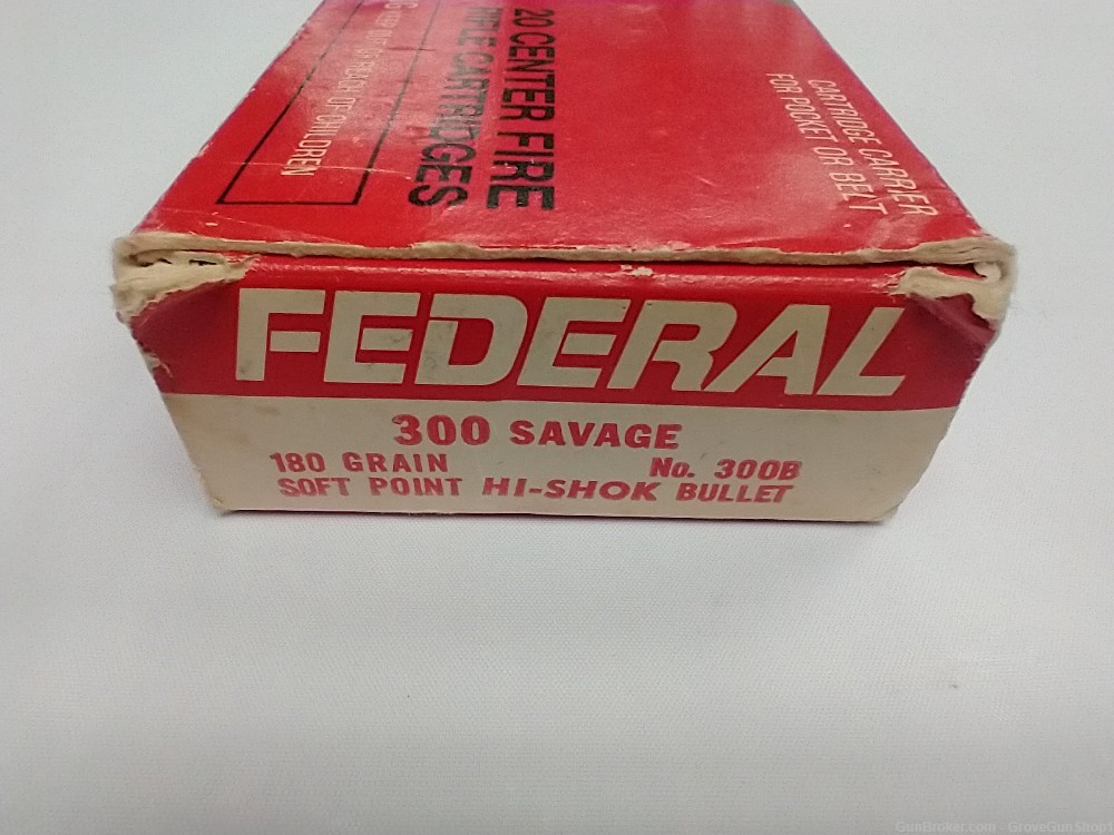 Federal 300 Savage 180 Grain Soft Point HI-SHOK 20 Rifle Cartridges-img-1