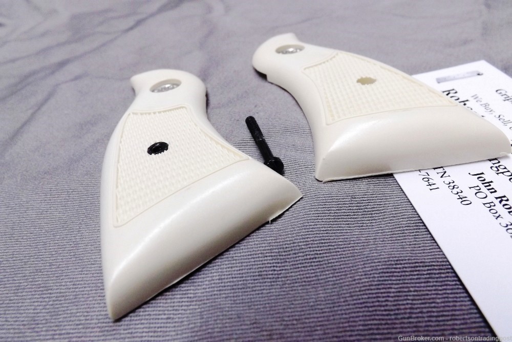 Smith & Wesson model 12 Grips Imit Ivory Magna Type Square Frame fit S&W 12-img-7