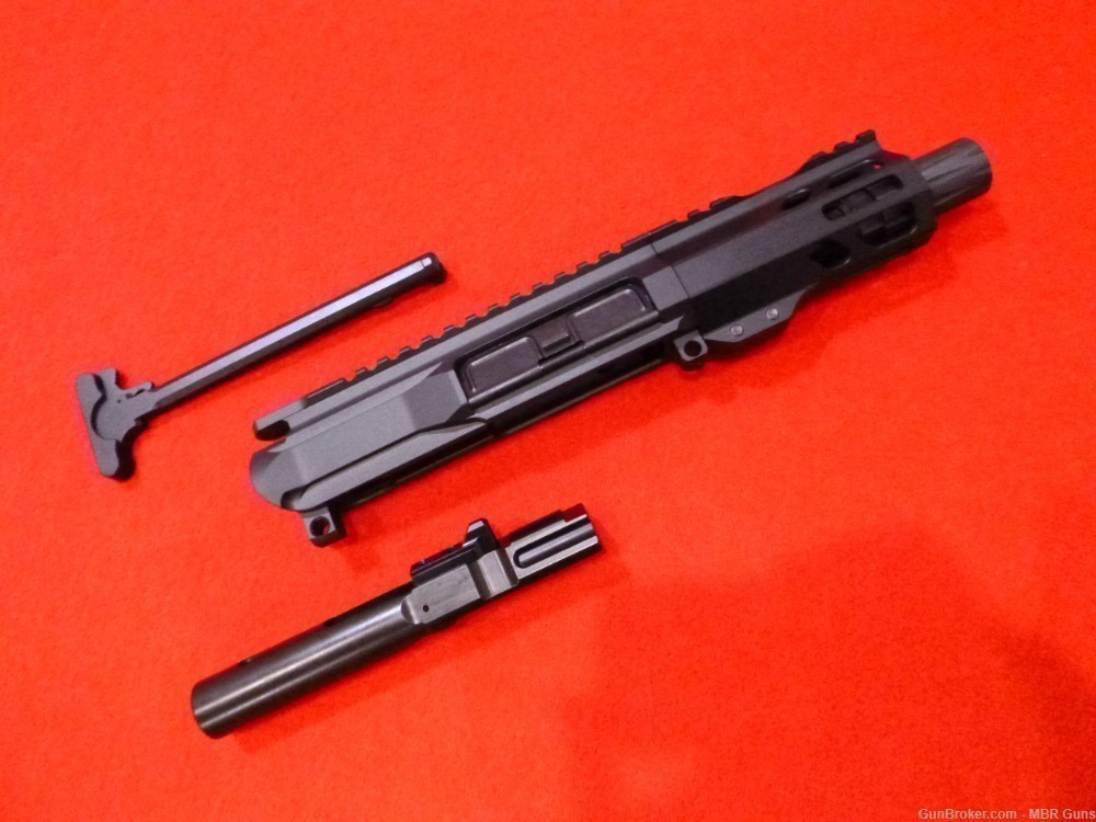 AR 15 9mm Complete Upper Assembly 4" Nitride Barrel 4" M-Lok Handguard BCG-img-0