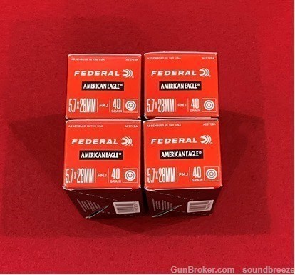 Federal 40gr 5.7x28mm Pistol/Rifle Ammunition-4 Boxes of 50rds (200rds)-img-1
