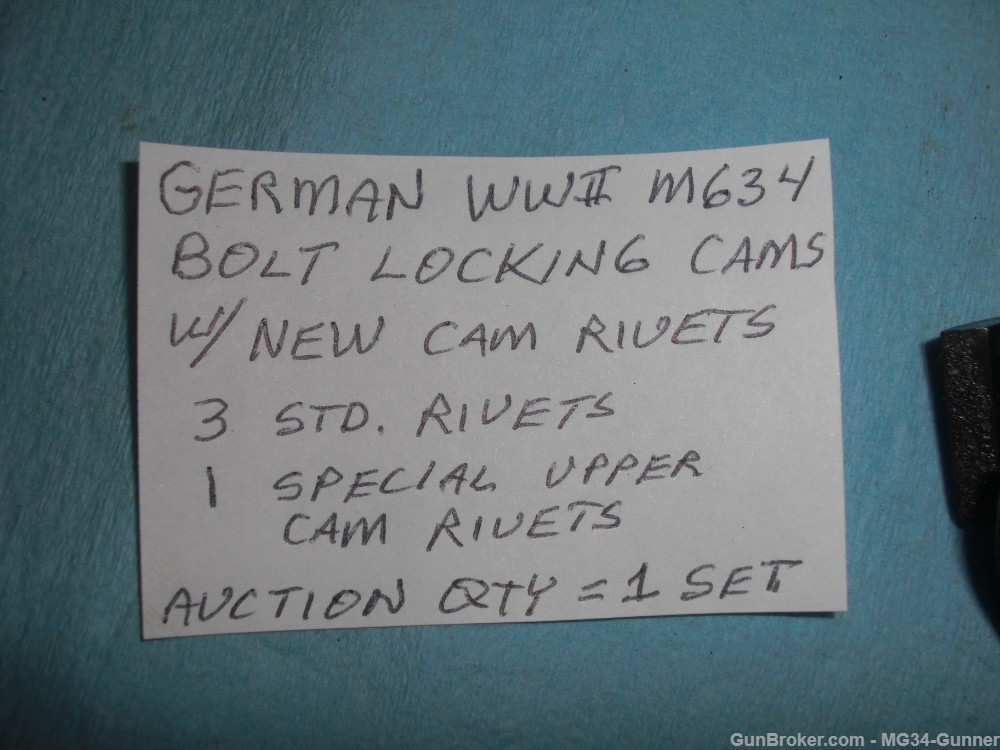 German WWII MG34 Bolt Locking Cams & 4 Special Rivets - Auction Qty = 1 Set-img-15