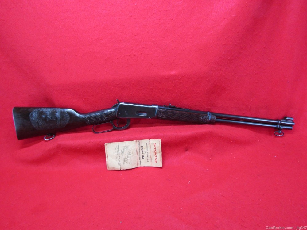 Winchester 94 32 Win Spl Lever Action Rife Custom Engraved Stock C&R Okay-img-0