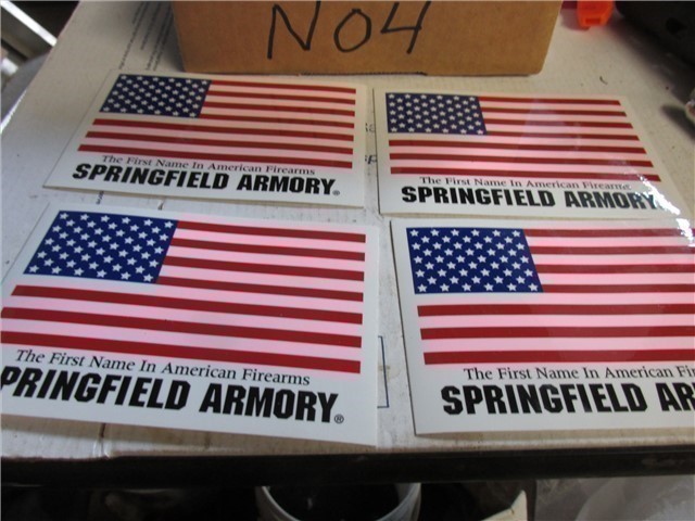 4 pcs Springfield Arms flag stickers 5" x 3 1/2"-img-0