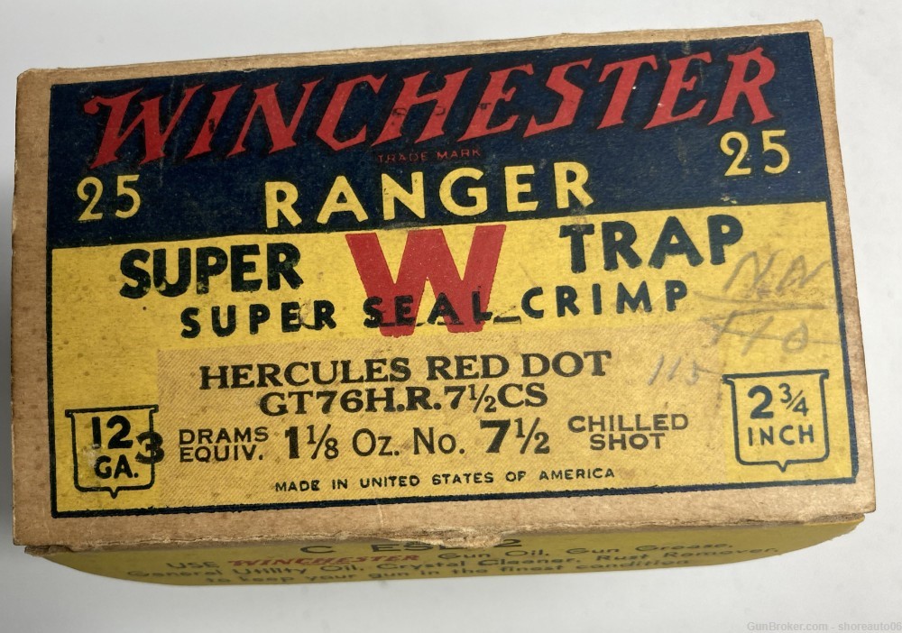 Vintage WINCHESTER Ranger 12 Gauge Shotgun Shell Ammo and Box-img-37