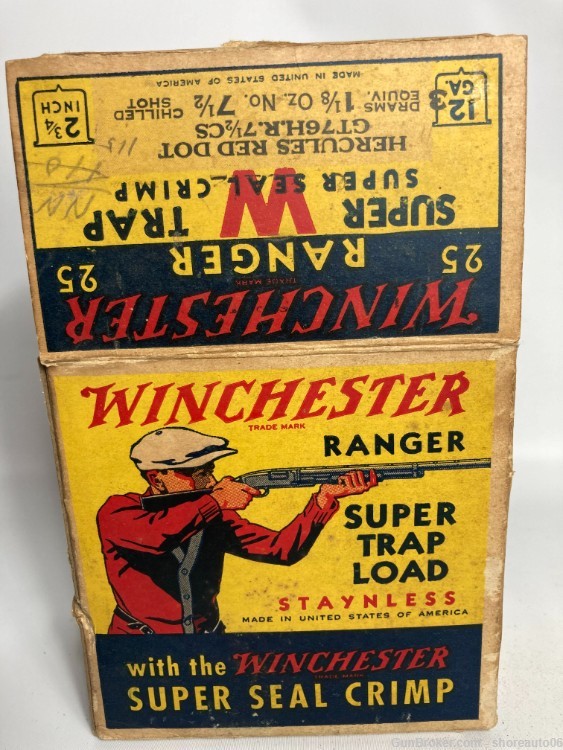 Vintage WINCHESTER Ranger 12 Gauge Shotgun Shell Ammo and Box-img-33
