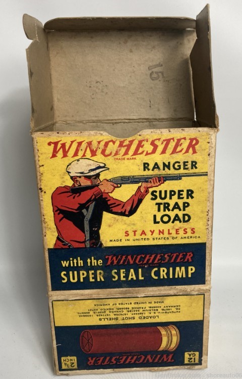 Vintage WINCHESTER Ranger 12 Gauge Shotgun Shell Ammo and Box-img-19