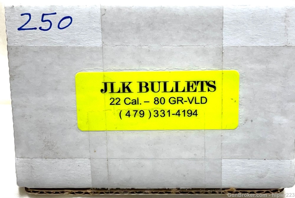 JLK Bullets .223 80 Grain VLD un-opened box of 250 HARD TO FIND-img-0