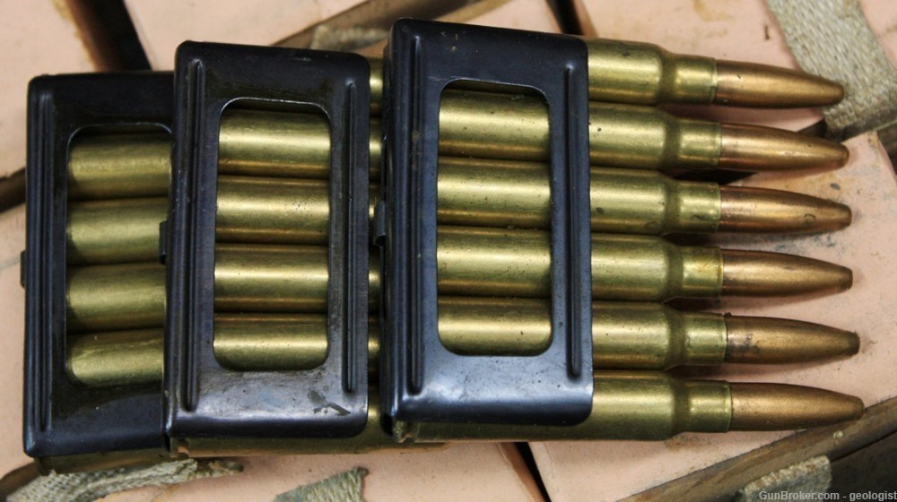 7.35X51 Carcano surplus ammo full box with three en bloc clips-img-1