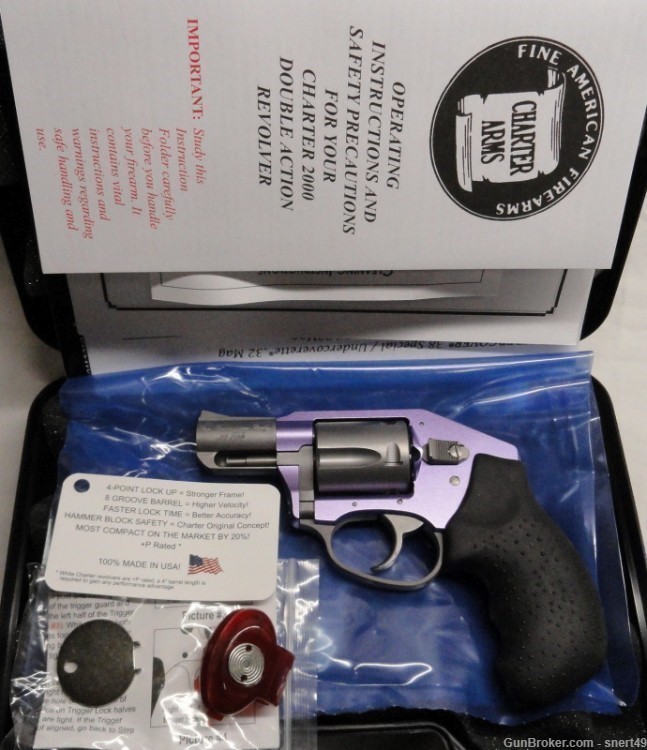 Charter Arms .38 Lavender Lady Purple 2” Brushed SS CALIF LEGAL 5 Rd #53854-img-1