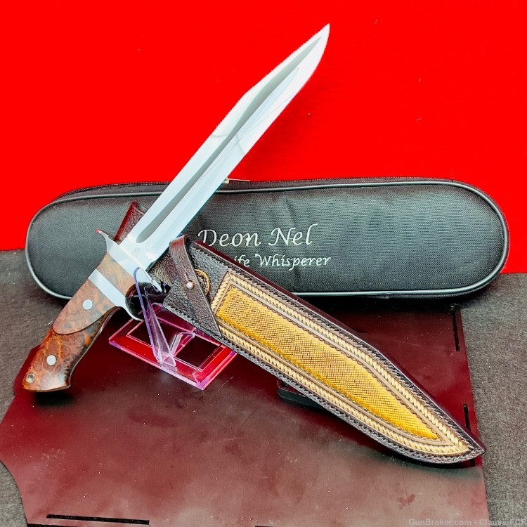 KNIFE PORN! NEW Deon Nel 9.5-inch IRONWOOD - SUB HILT FIGHTER & Shealth!-img-20