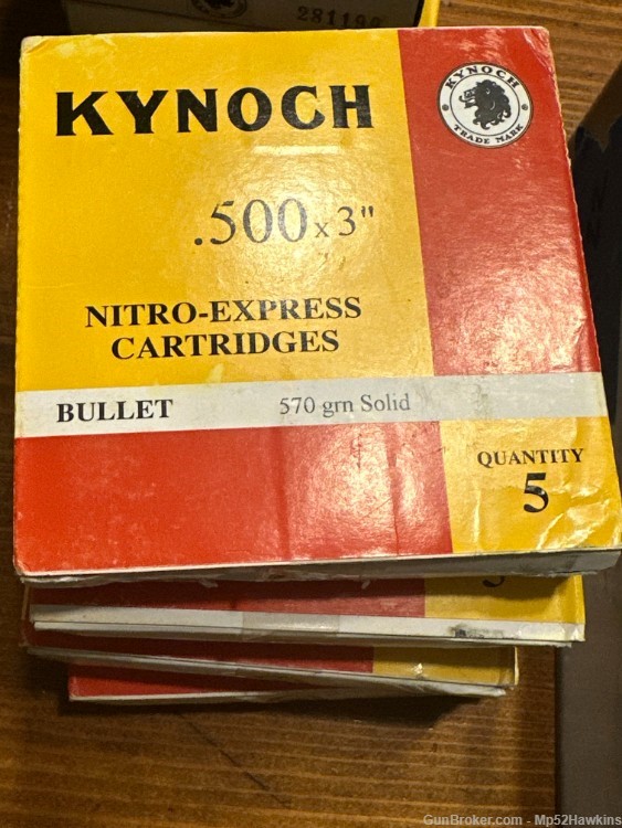 KYNOCH .500 x3" Nitro-Express 570 grams SOLID nose Qty 5-img-0
