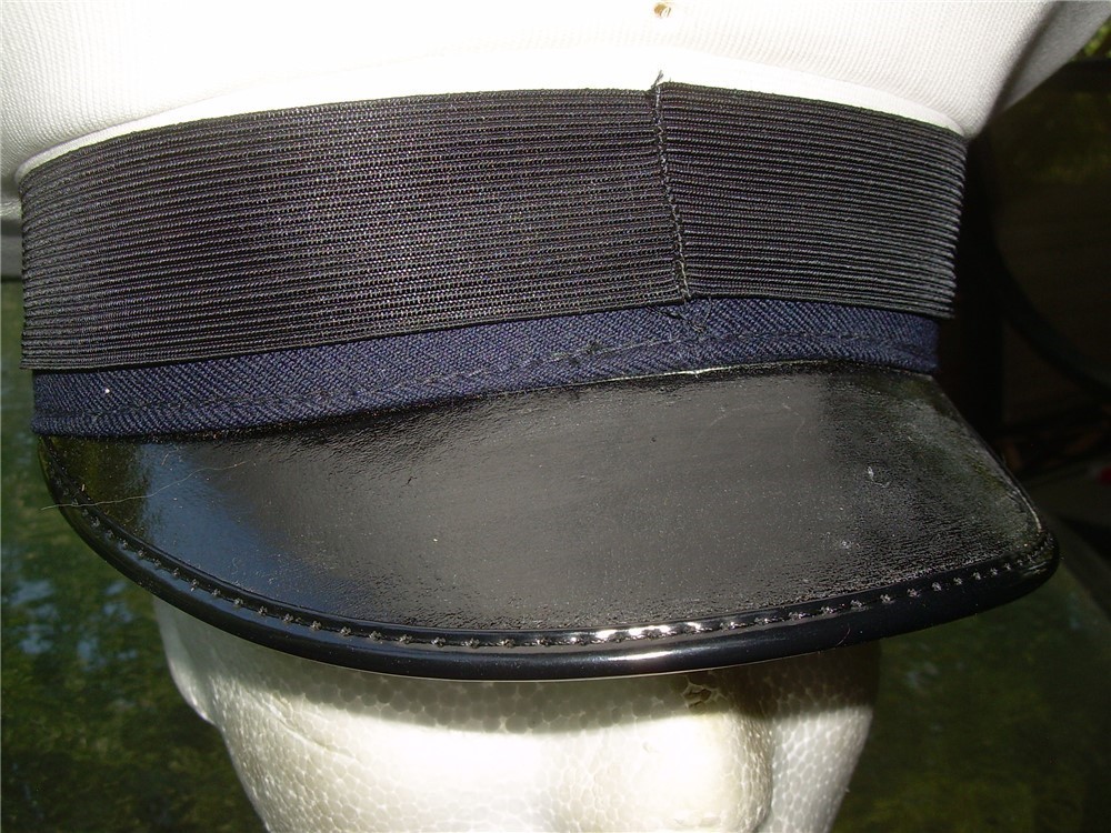 NOS Italian Peaked Visor Officers Navy Sailor Hat Cap, Med size 56-img-9