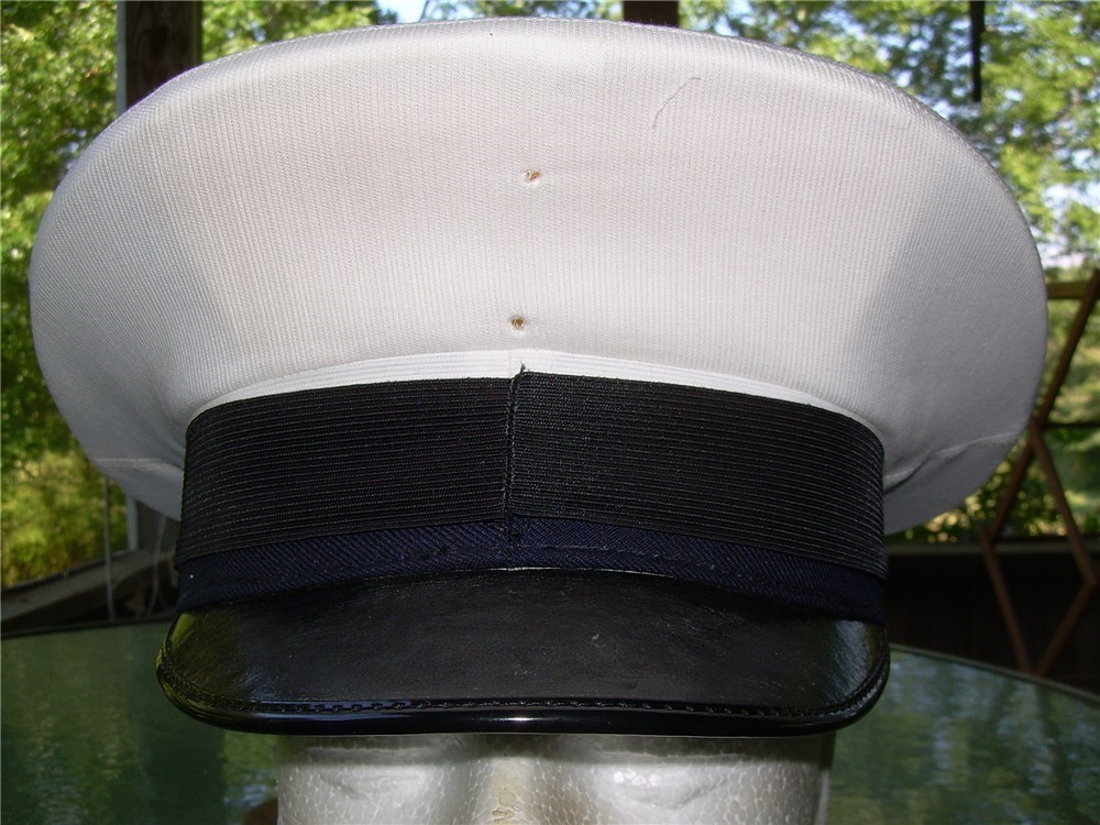 NOS Italian Peaked Visor Officers Navy Sailor Hat Cap, Med size 56-img-10