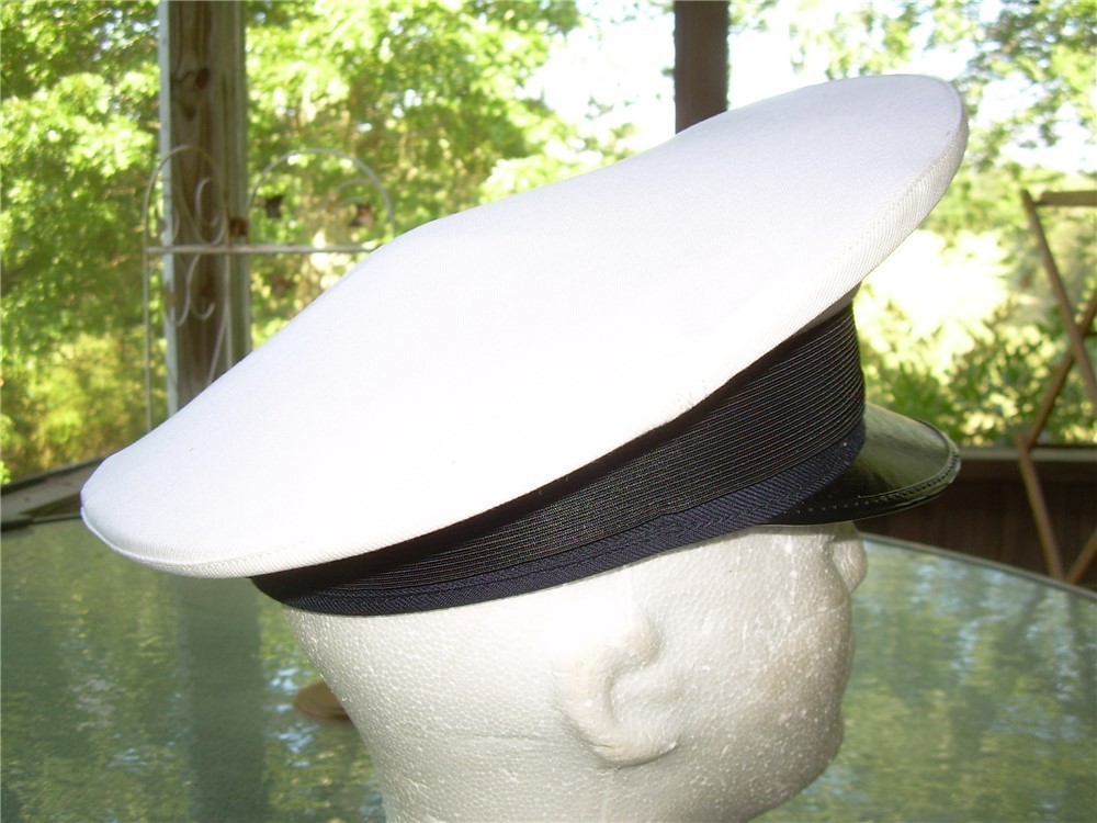 NOS Italian Peaked Visor Officers Navy Sailor Hat Cap, Med size 56-img-8