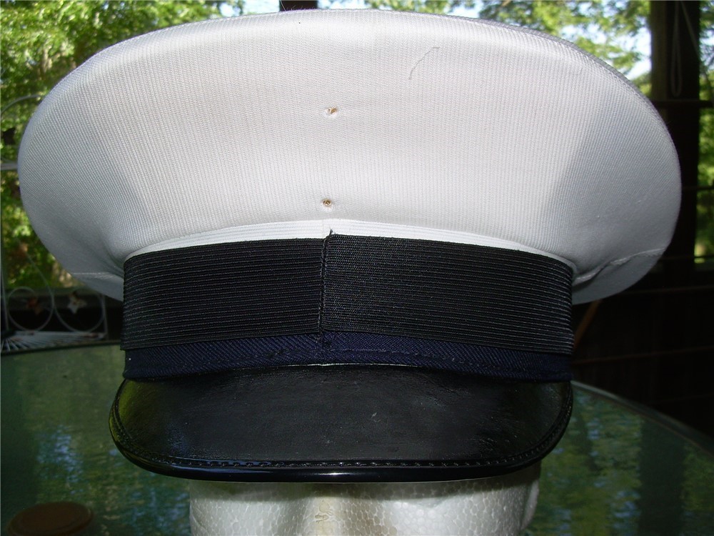 NOS Italian Peaked Visor Officers Navy Sailor Hat Cap, Med size 56-img-5