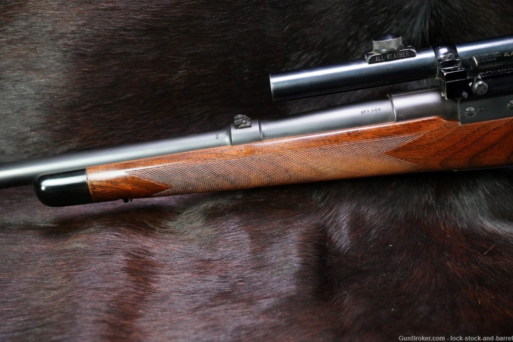 Custom Winchester Model 70 .375 H&H Magnum Bolt Rifle & Lyman Alaskan, C&R-img-11