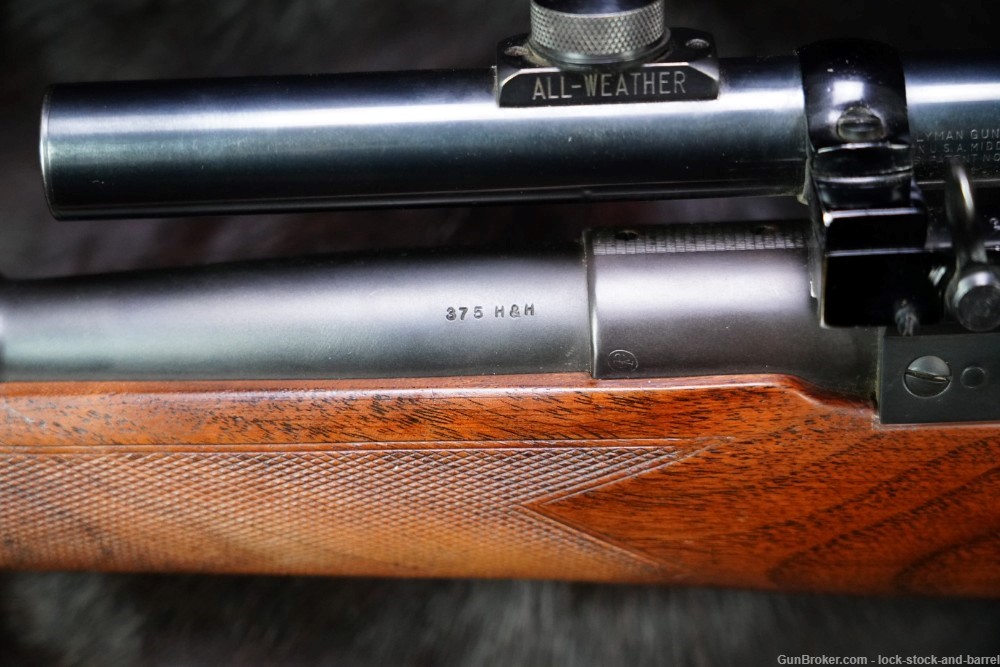 Custom Winchester Model 70 .375 H&H Magnum Bolt Rifle & Lyman Alaskan, C&R-img-21