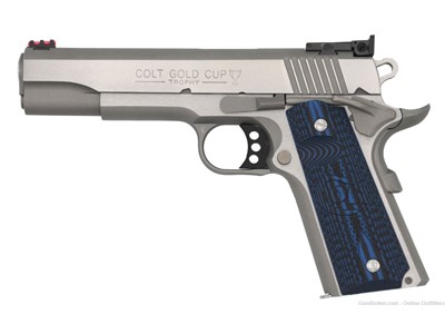 Colt 1911 Gold Cup Lite 45 ACP 5" NMB 7+1 Stainless O5070GCL Blue G10 Grips