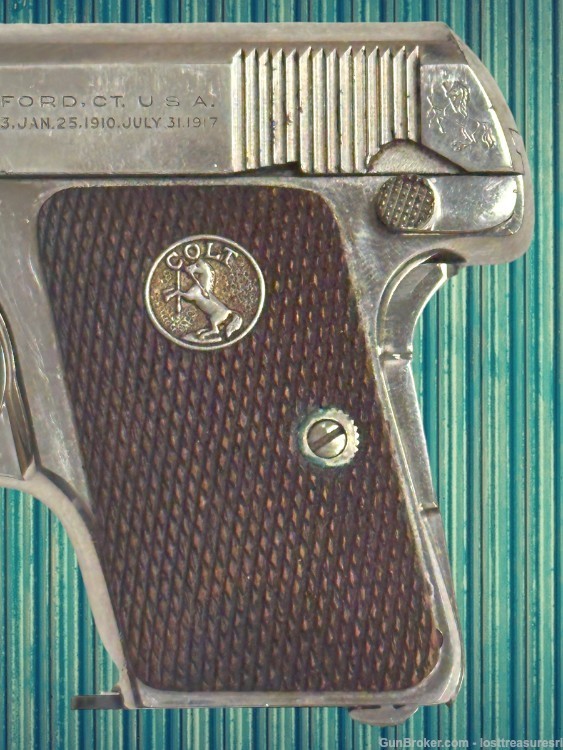 COLT 1908 Vest Pocket Pistol .25ACP 2"BBL w/ 1 Mag Nickel Plated-img-2