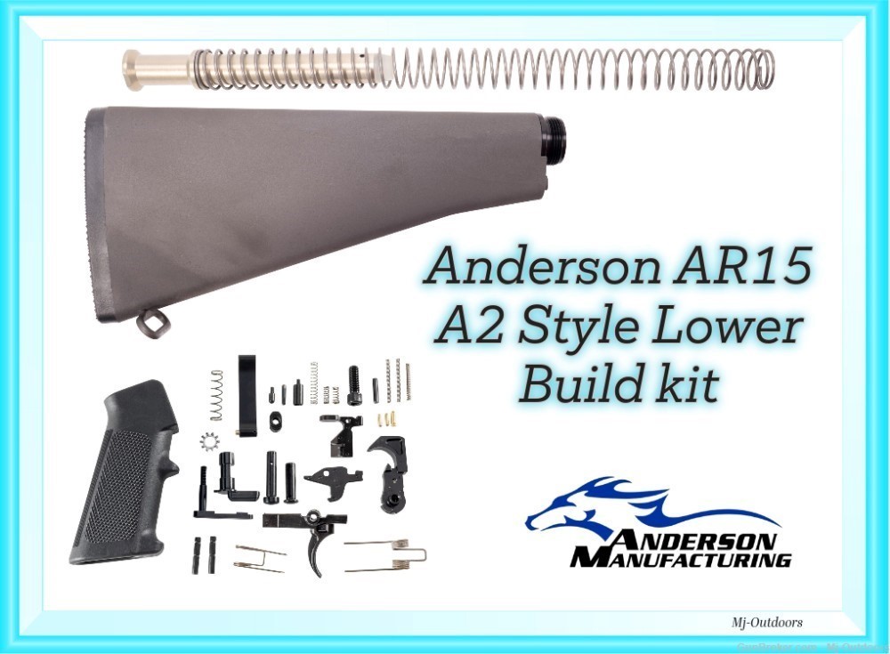 Anderson AR15 A2 Style Lower Build Kit With Buffer And Stock-img-0