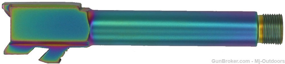 Anderson Threaded Glock 19 Barrel 1/2-28, GEN 3, 9MM, 416R SS Rainbow PVD-img-0