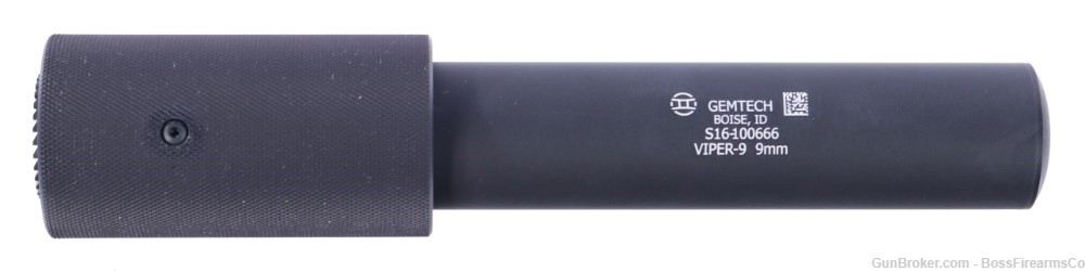 GemTech Viper-9 9mm Luger Centerfire MAC 10 SMG Suppressor Black-img-0