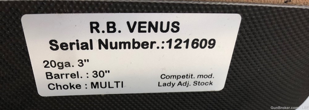 Rizzini R.B. Venus Sporting 20ga 30"BBL W/Adj. Comb LADYS GUN-img-5