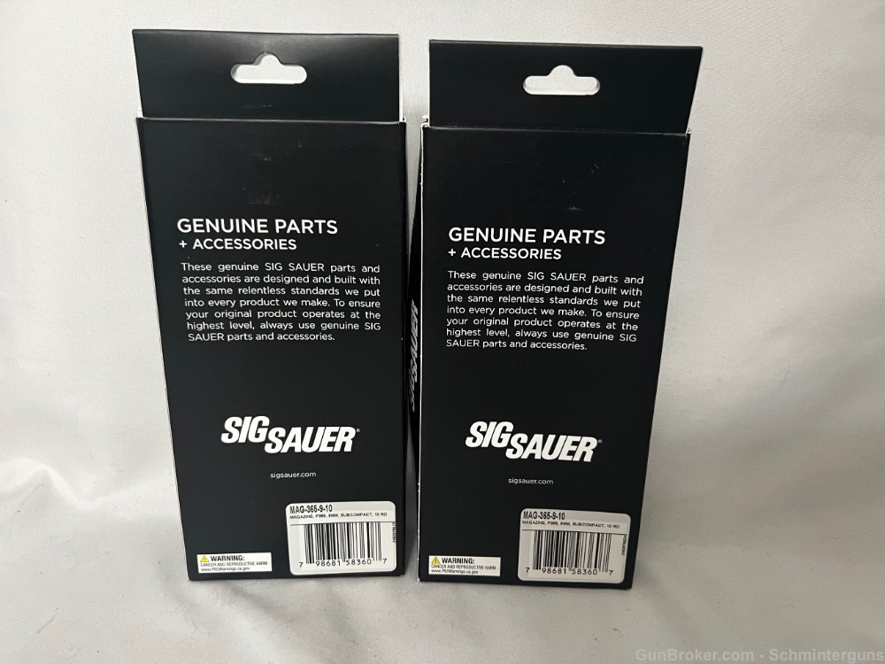 Sig Sauer Genuine Parts Magazines 2 (10) Round 9mm  P365 mags NEW -img-1
