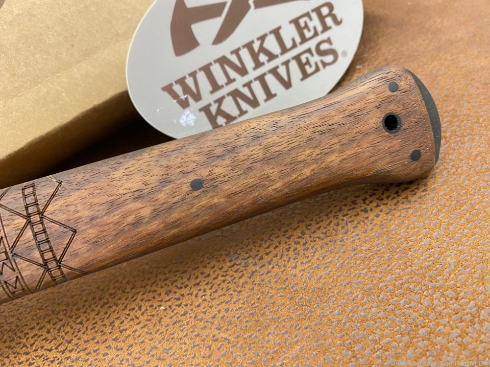 NIB WINKLER COMBAT AXE CUSTOM FORGED WALNUT TRIBAL ENGRAVING WINKLER KNIVES-img-13