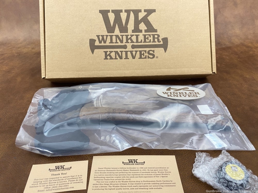 NIB WINKLER COMBAT AXE CUSTOM FORGED WALNUT TRIBAL ENGRAVING WINKLER KNIVES-img-2
