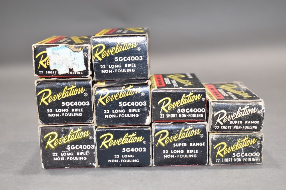 10 Boxes 355 Rds Vintage Revelation Super Range 22 S, L & LR Western Auto -img-6