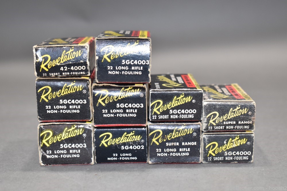 10 Boxes 355 Rds Vintage Revelation Super Range 22 S, L & LR Western Auto -img-4