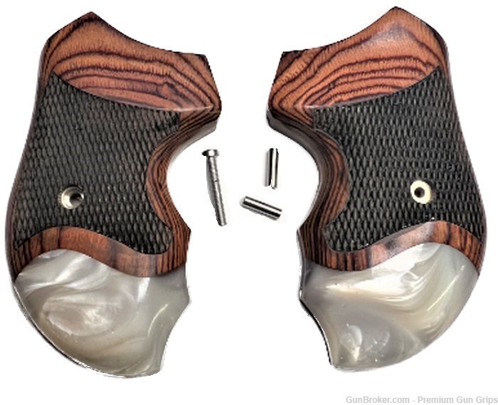 Charter Arms Grips universal fit Rosewood Pearl Checkered-img-8
