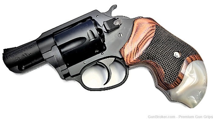Charter Arms Grips universal fit Rosewood Pearl Checkered-img-4