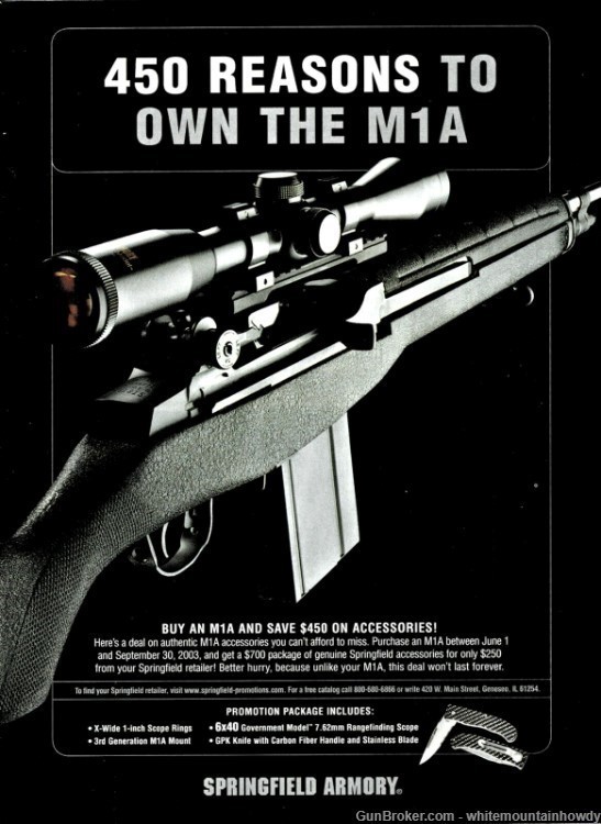 2003 M1A Rifle Springfield Armory Original AD Gun Advertising-img-0