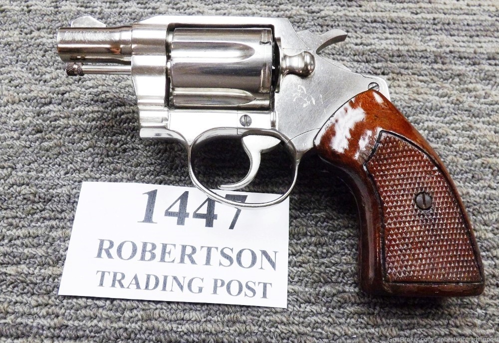 Colt .38 Spl Detective Special 2” Nickel Wood Grips 1969 C&R CA OK Revolver-img-0