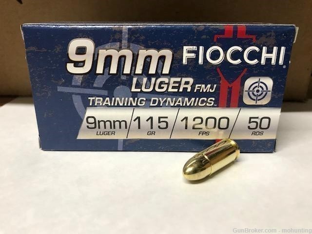 Fiocchi 9AP 9mm Luger 115gr FMJ 500 Rounds-img-0